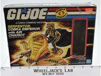Serpentor Cobra Emperor With Air Chariot &amp; Box GI Joe 1986 Hasbro Action Figure