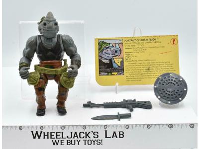 Rocksteady HARD HEAD 100% Complete Teenage Mutant Ninja Turtles 1988 Playmates