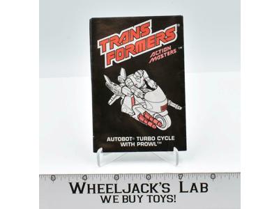 Turbo Cycle w/Prowl  Instruction Manual Booklet 1989 G1 Transformers
