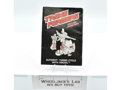 Prowl Action Masters Figure Robot Instruction Manual 1990 Hasbro G1 Transformers