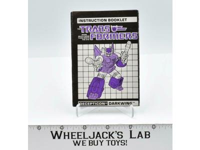 Darkwing Action Figure Instruction Manual 1988 Hasbro G1 Transformers