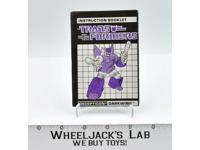 Darkwing Action Figure Instruction Manual 1988 Hasbro G1 Transformers