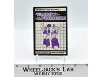 Dreadwind Action Figure Instruction Manual Booklet 1987 Hasbro G1 Transformers