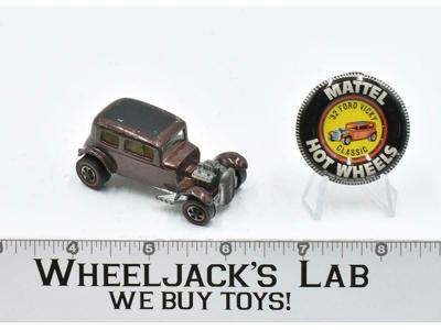 Classic '32 Ford Vicky Brown With Button 1969 Hot Wheels Mattel Vintage Redline
