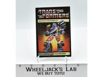 Trailbreaker Action Figure Instruction Manual Booklet 1984 G1 Transformers