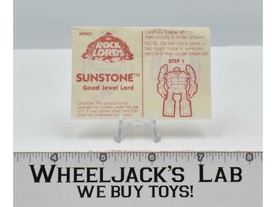 Sunstone Good Jewel Lord Rock Lords Bandai Tonka 1985 Vintage INSTRUCTIONS ONLY