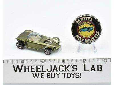 Beatnik Bandit Olive With Button 1968 Redline Hot Wheels Mattel Vintage RL