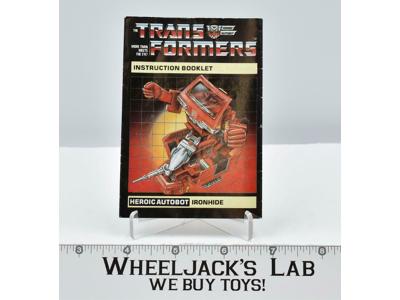 Ironhide Action Figure Instruction Manual Booklet 1984 G1 Transformers