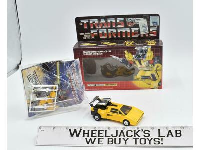 Sunstreaker NR MINT FIG & BOX UNUSED STICKERS Vintage Hasbro G1 Transformers