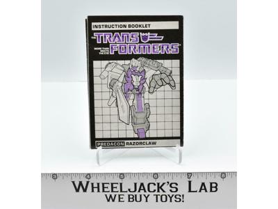 Razorclaw Action Figure Vintage Instruction Manual 1986 Hasbro G1 Transformers