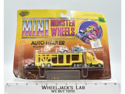 Auto Hauler W/3 Mini Vehicles Mini Monster Wheels 1989 Road Champs Toy Cars