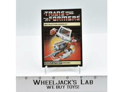 Ratchet Action Figure Vintage Instruction Manual Booklet 1985 G1 Transformers