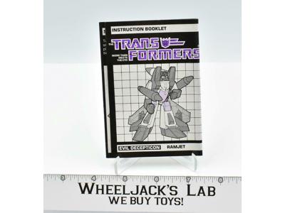 Ramjet Action Figure Robot Instruction Manual 1985 Hasbro G1 Transformers