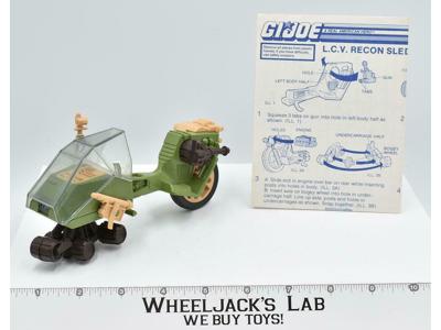 L.C.V. Recon Sled 100% Complete Action Figure 1986 GI Joe Hasbro Vintage Vehicle