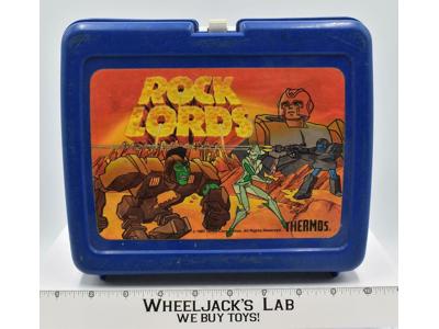 Rock Lords Blue Plastic Lunchbox 1987 Tonka Thermos