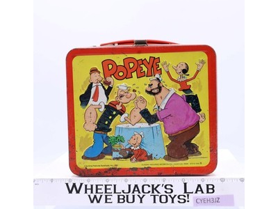 Popeye the Sailor Man Metal Lunch Box Lunch Box 1980 Aladdin Vintage No Thermos