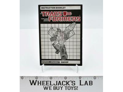 Swoop Action Figure Instruction Manual Booklet 1985 Hasbro G1 Transformers