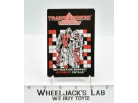 Catilla Pretenders Instruction Booklet Manual 1989 G1 Transformers Vintage