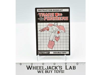 Double Spy Punch Vintage Instruction Manual Booklet 1986 G1 Transformers