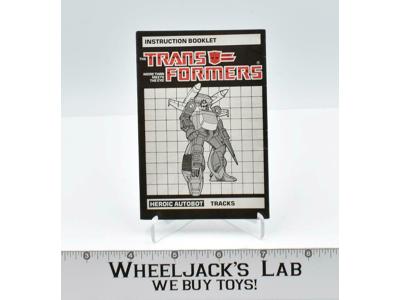 Tracks Action Figure Instructions Manual Booklet 1985 Hasbro G1 Transformers