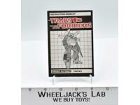 Tracks Action Figure Instructions Manual Booklet 1985 Hasbro G1 Transformers