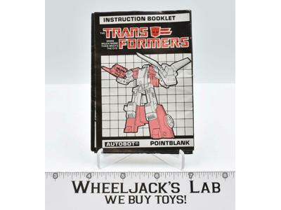 Pointblank Action Figure Vintage Instruction Manual 1986 Hasbro G1 Transformers