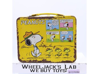PEANUTS Snoopy Charlie Brown Metal Lunch Box ONLY 1965 Vintage King-Seely