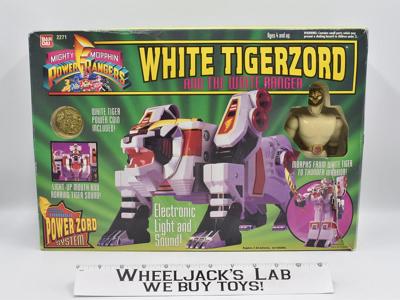 White Tigerzord W/Ranger Mighty Morphin Power Rangers 1994 Bandai Complete W/Box