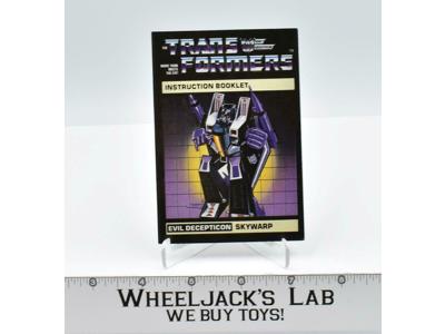Skywarp Action Figure Instruction Manual Booklet 1984 G1 Transformers