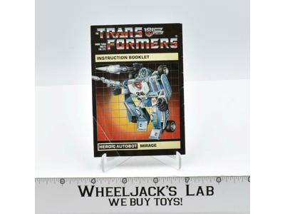 Mirage Instruction Manual Booklet 1985 Hasbro G1 Transformers Vintage