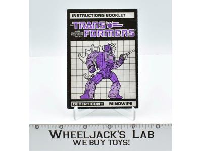 Mindwipe Action Figure Instruction Manual 1987 Hasbro G1 Transformers