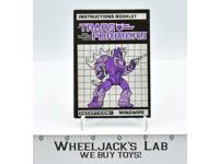Mindwipe Action Figure Instruction Manual 1987 Hasbro G1 Transformers