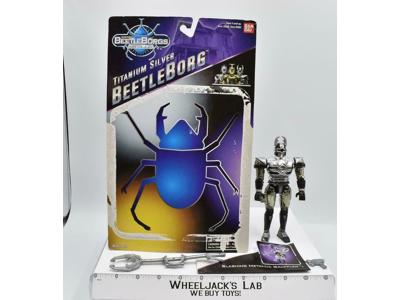 BeetleBorgs Metallix Figures Spectra Titanium Silver 1997 Bandai
