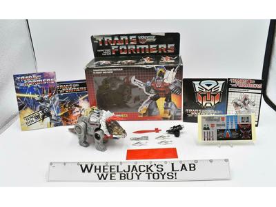 Slag UNUSED STICKERS NICE FIG W Box Complete 1985 Vintage Hasbro G1 Transformers