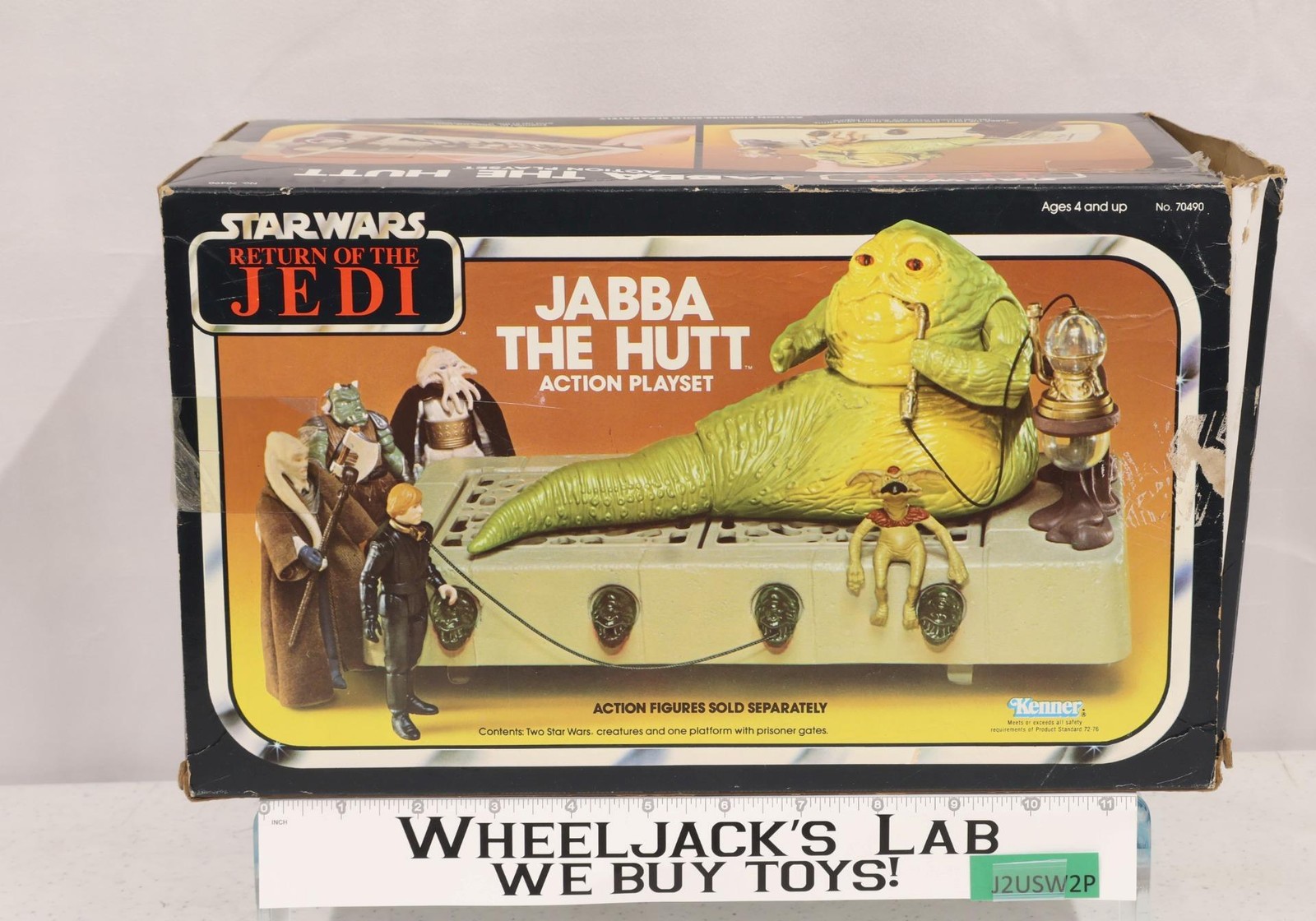 Jabba the Hutt Action Playset Complete W/ Box & Insert Star Wars 1983 Kenner