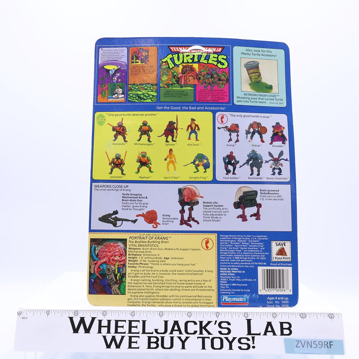 Krang Teenage Mutant Ninja Turtles TMNT 1989 Playmates Figure NEW MOSC UNPUNCHED