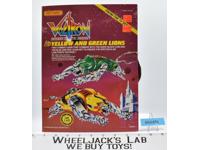 Yellow &amp; Green Lions Voltron Defender of the Universe 1985 Matchbox NEW MISB