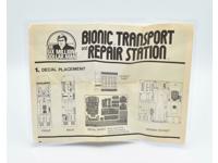 Bionic Transport and Repair Station Instructions 1975 Six Million Dollar Kenner