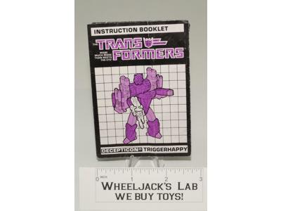 Triggerhappy Action Figure Instruction Manual Booklet Hasbro G1 Transformers