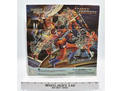 Rodimus Wreck-Gar Insert Poster Glow In The Dark 1986 G1 Transformers Vintage