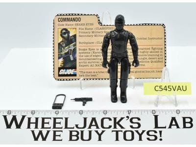 Snake Eyes V1.5 SWIVEL ARM 100% Complete GI Joe 1983 Hasbro Action Figure