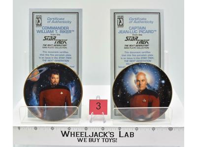 Capt. Picard &amp; Comm. William T. Riker #3 Mini Plates Star Trek 1997 Hamilton