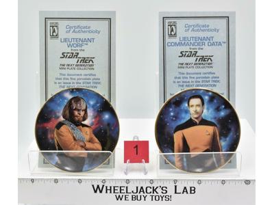 Lieutenant Comm. Data &amp;Lieutenant Worf #1 Mini Plates Star Trek 1997 Hamilton