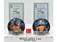 Lieutenant Comm. Data &amp;Lieutenant Worf #1 Mini Plates Star Trek 1997 Hamilton