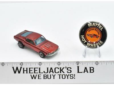 Custom Mustang Red With Button1968 Redline Hot Wheels Mattel Vintage RL