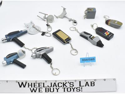 Lot of 11 Star Trek Keychains Communicators Phaser Ships