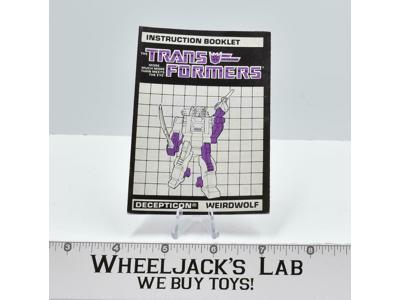 Weirdwolf Action Figure Instruction Manual Booklet 1987 Hasbro G1 Transformers