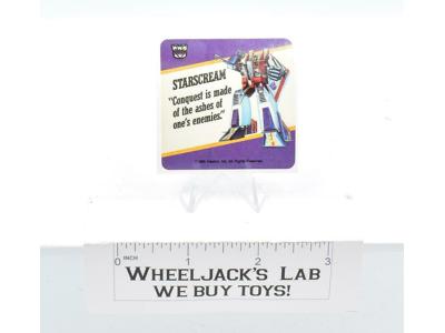 Starscream Transformers Action Trading Card Motto Sticker Insert 1985 G1 Hasbro