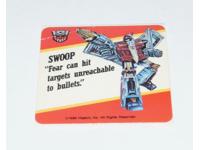 Swoop Transformers Action Trading Card Motto Sticker Insert 1985 G1