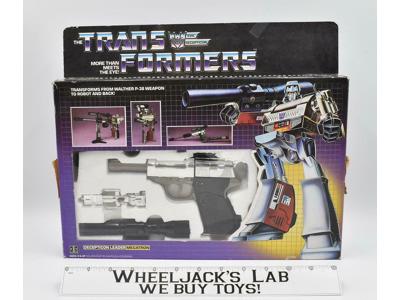 Megatron UNUSED STICKERS NICE FIGURE &amp; BOX 100% Complete 1984 G1 Transformers
